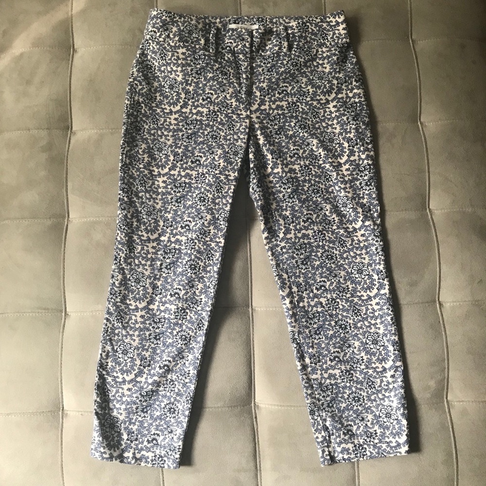 LOFT Marisa Crop Pants Riviera Paisley Print 2P
